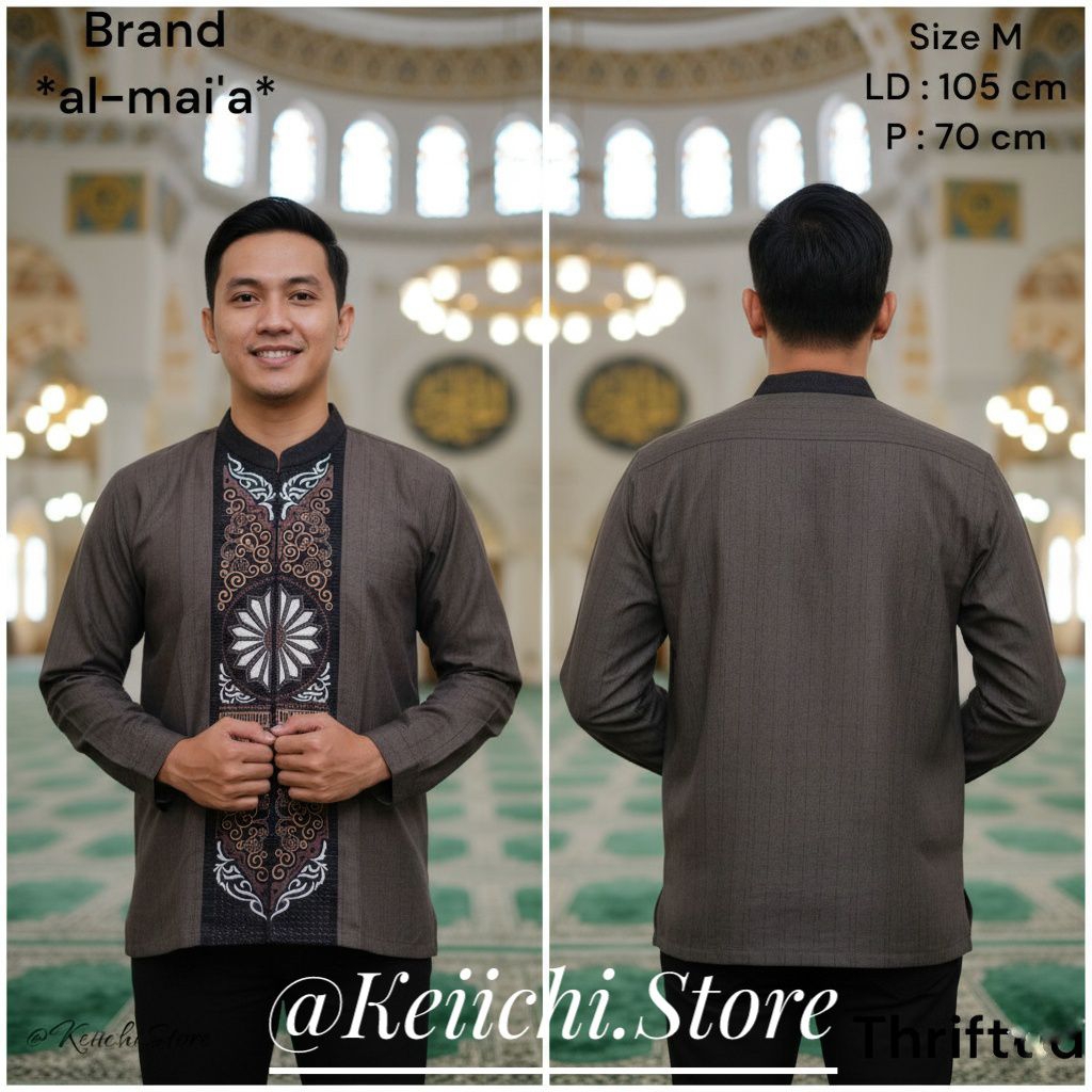 Baju Koko Pria - Coklat | Size M