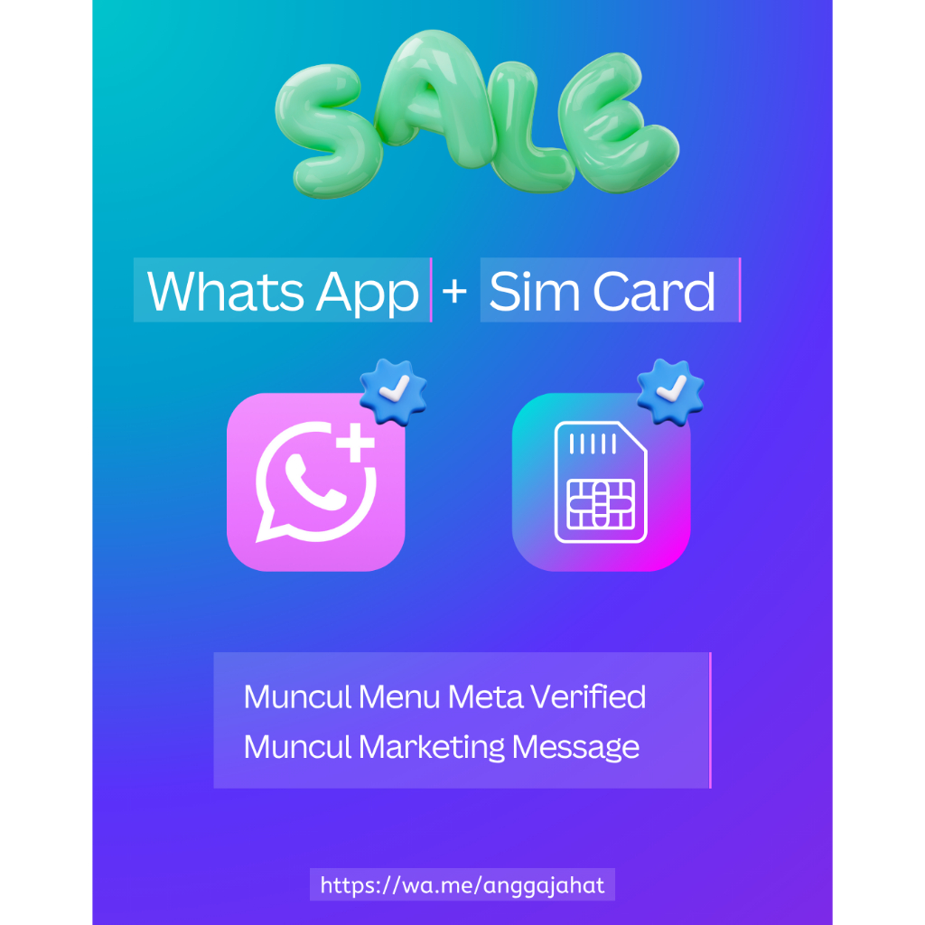 Whatsapp + Sim card Muncul Meta Verified & Pesan Message