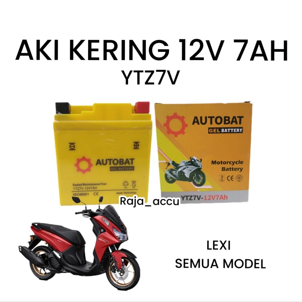 Aki motor lexi aki kering autobat ytz7v 12v 7ah