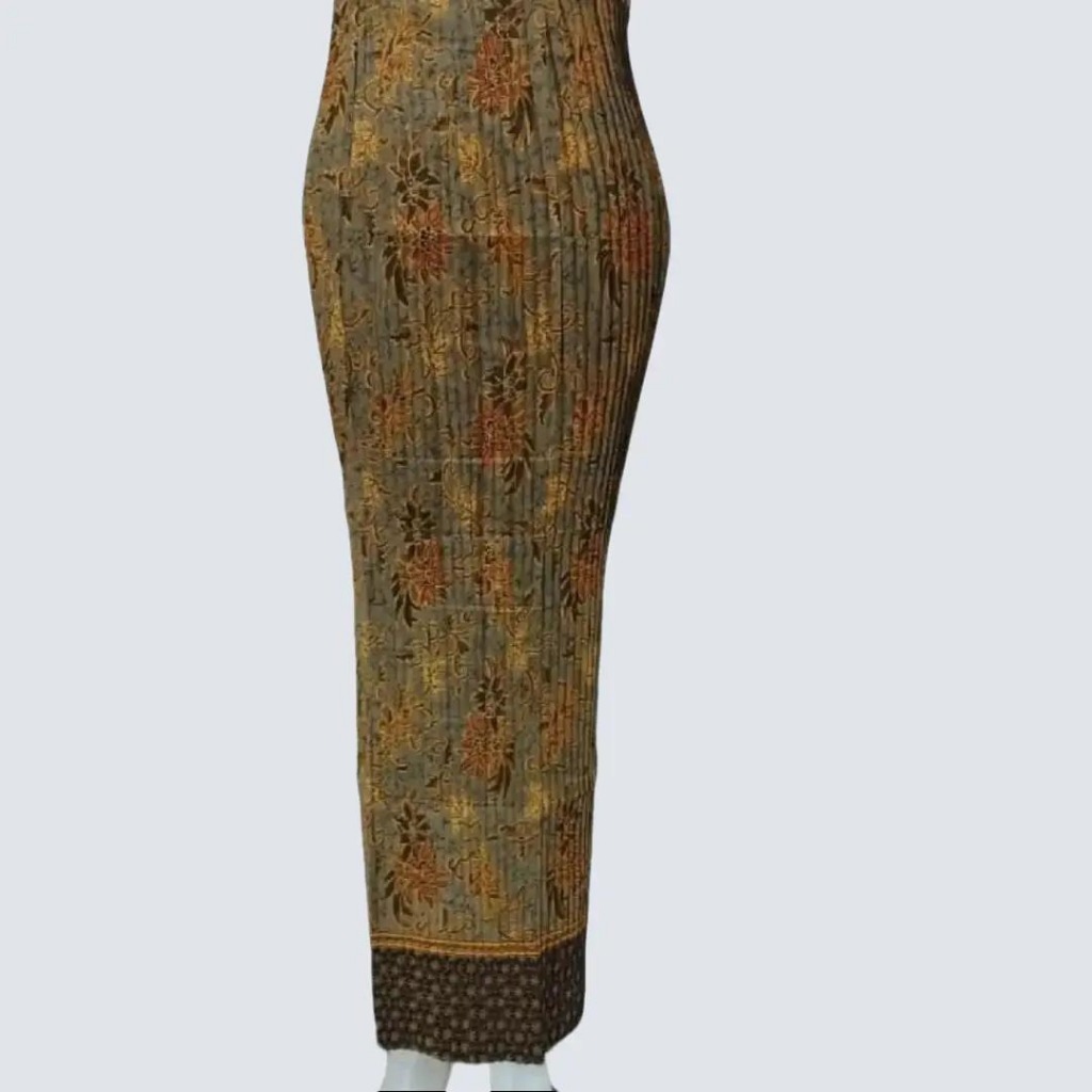 Rok Batik Wanita Model Plisket Bahan Semi Sutra Silky Motif 0030