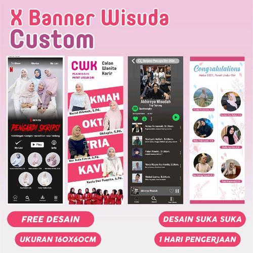 Banner Wisuda Sidang Desain dan Cetak  Free Custom Desain