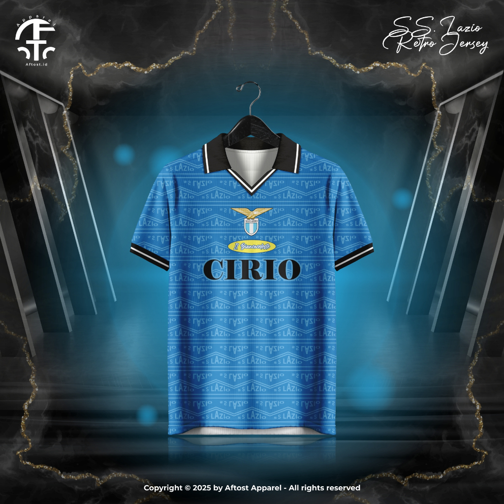 Jersey Baju Retro / Vintage SS Lazio CIRIO Full Printing Terbaru