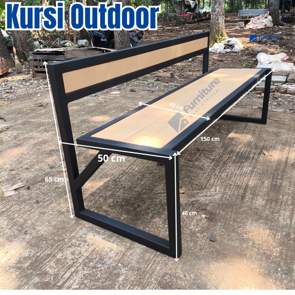 Kursi besi teras minimalis / Kursi besi sandaran / Kursi besi panjang