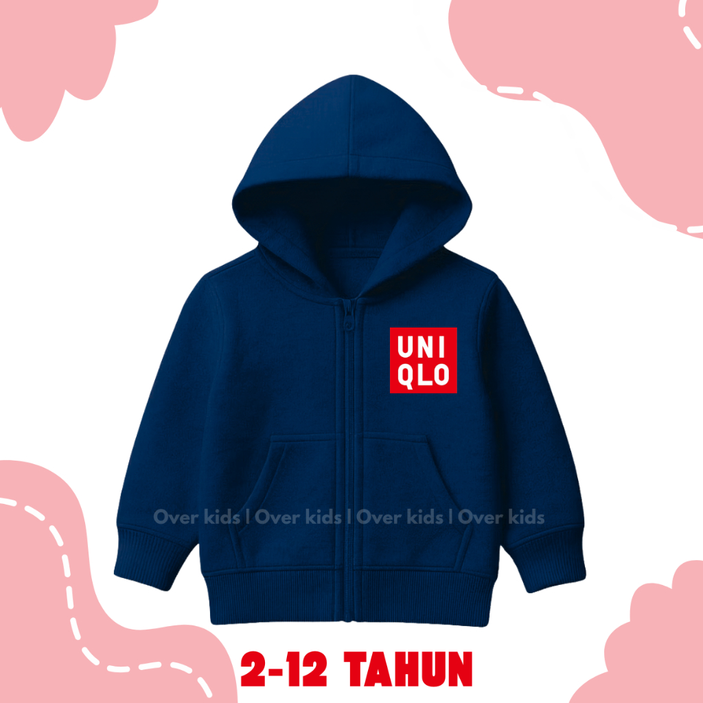 OVER KIDS - JAKET ZIPPER UNIQLO ANAK UMUR 2 - 12 TAHUN JAKET ANAK LAKI LAKI PEREMPUAN