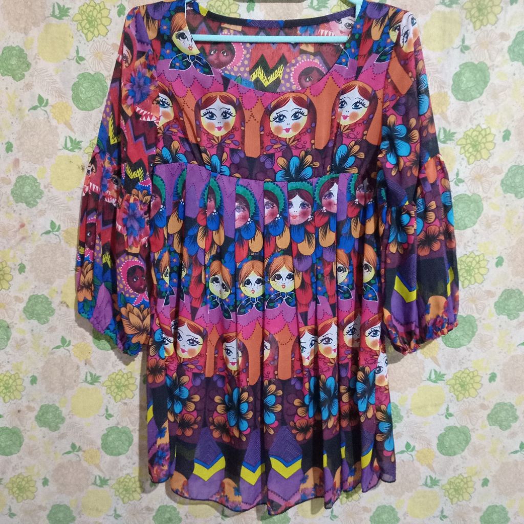 Preloved Blouse Sifon Motif