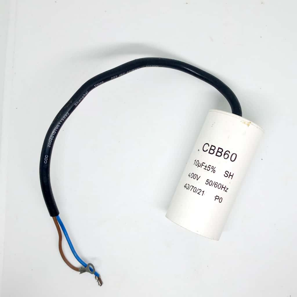 Capacitor/Kapasitor Pompa Bulat Kabel 10Uf CBB60