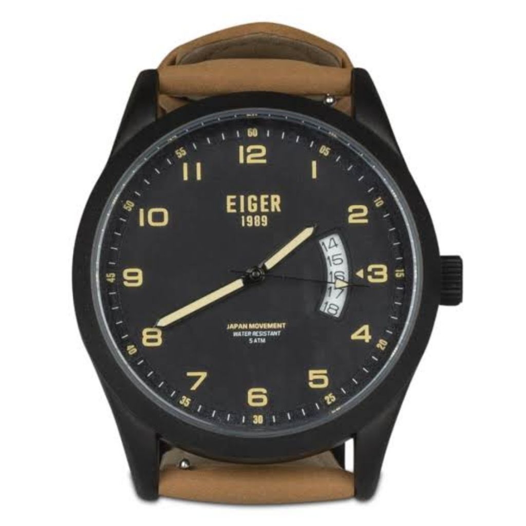 JAM TANGAN EIGER1989 VERDON-LAW WATCH BLACK ANALOG WATCH