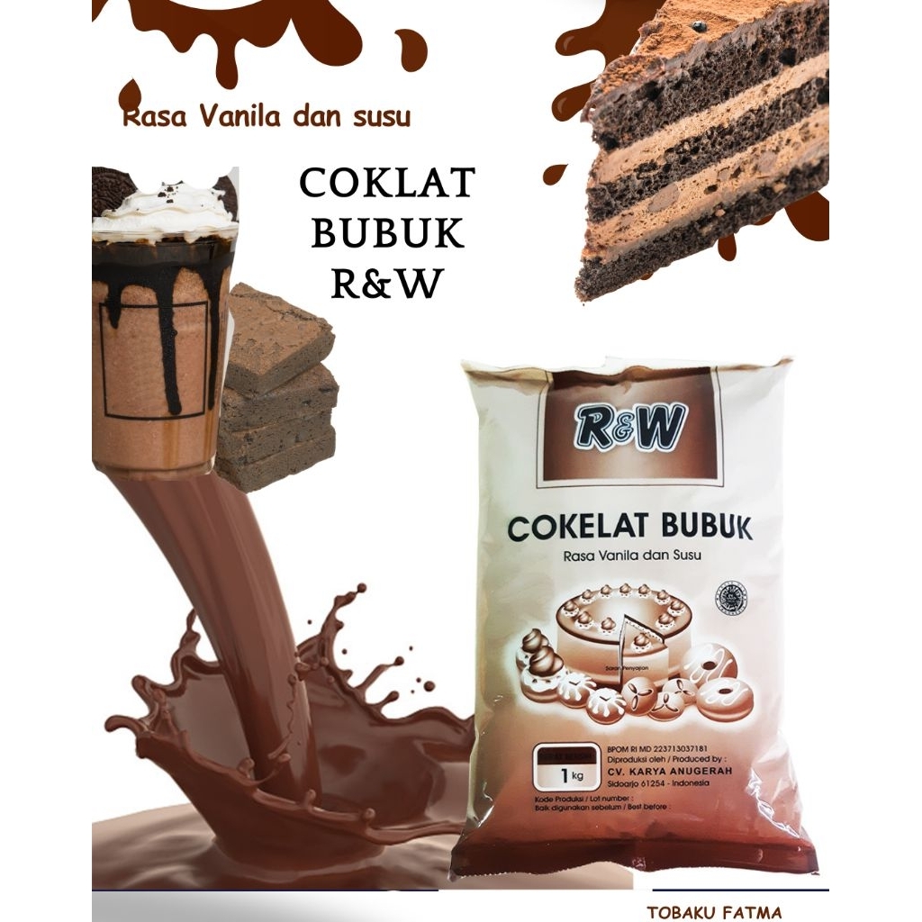 Coklat Cokelat Bubuk Cocoa Powder Kue Rajawali R&W RW Bahan Brownies