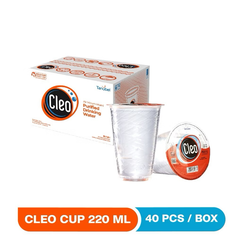 Cleo 220 ml Cup – Air Mineral Murni Rendah Mineral | Praktis untuk Tamu & Acara