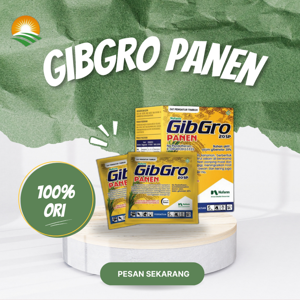 Gibgro Panen 20 SP 1 g - ZPT Original Nufarm | Meningkatkan Panjang & Jumlah Malai/Gabah