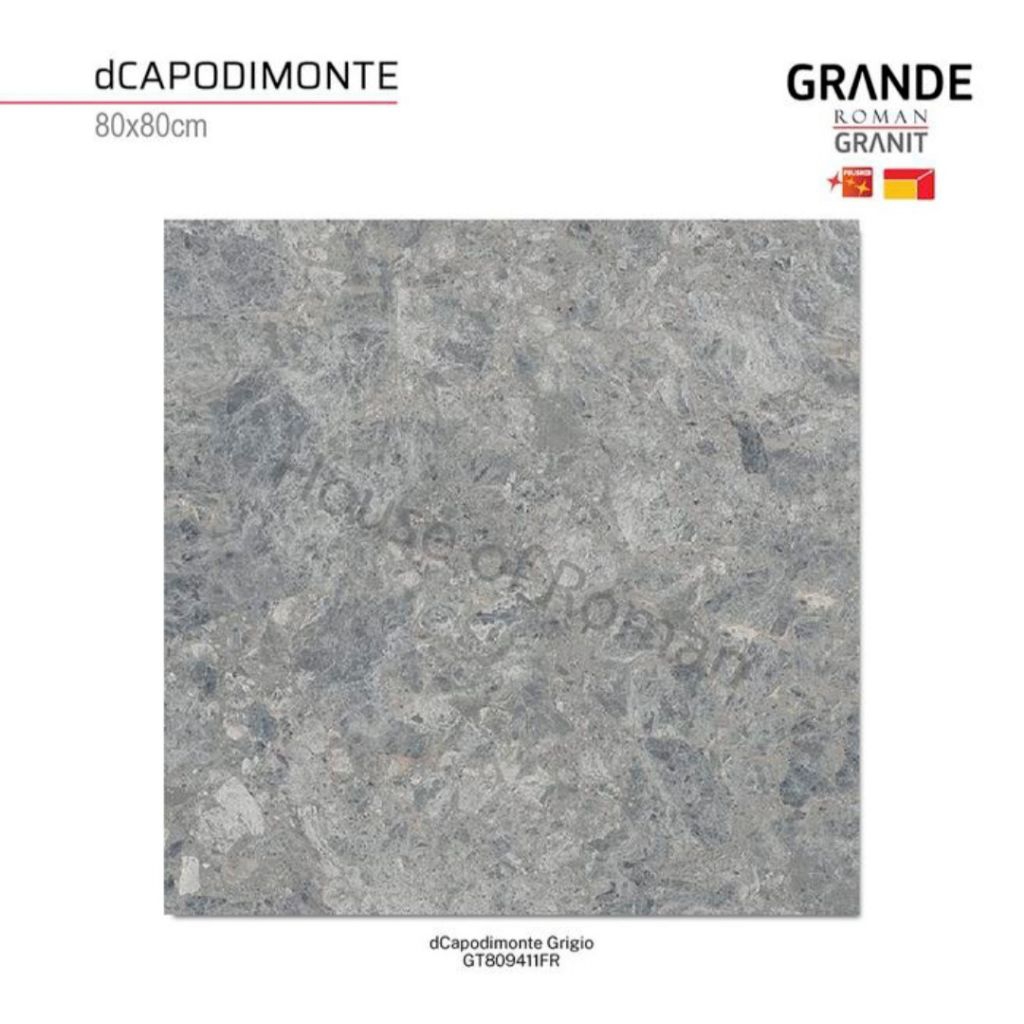 Roman Granit GT809411FR dCapodimonte Grigio 80x80 Kw1