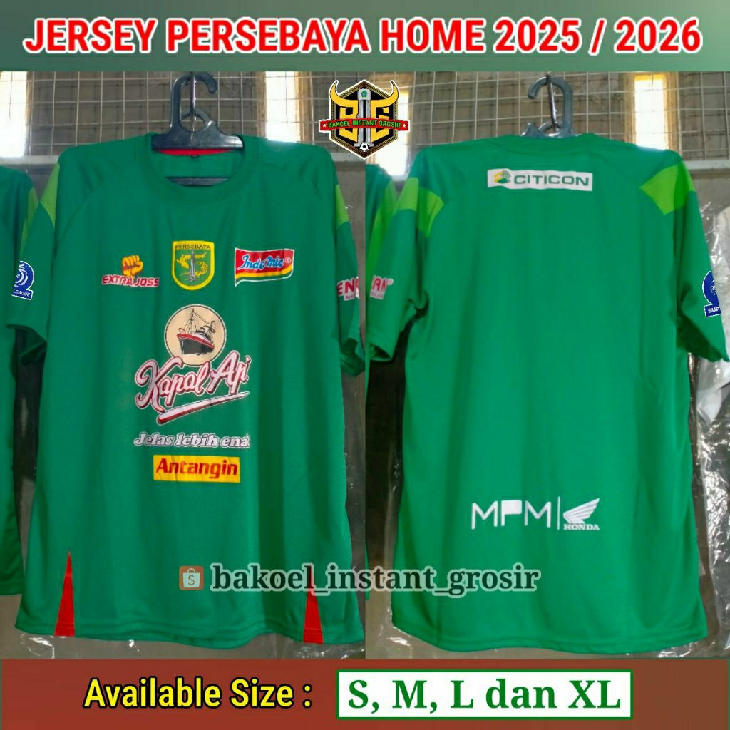 Jersey PERSEBAYA Surabaya Home 2025 / 2026 BRI Super League Hijau Terbaru Lokal