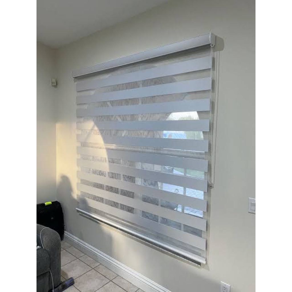 tirai jendela aestetic lapisan ganda zebra blind gaya modern minimalis