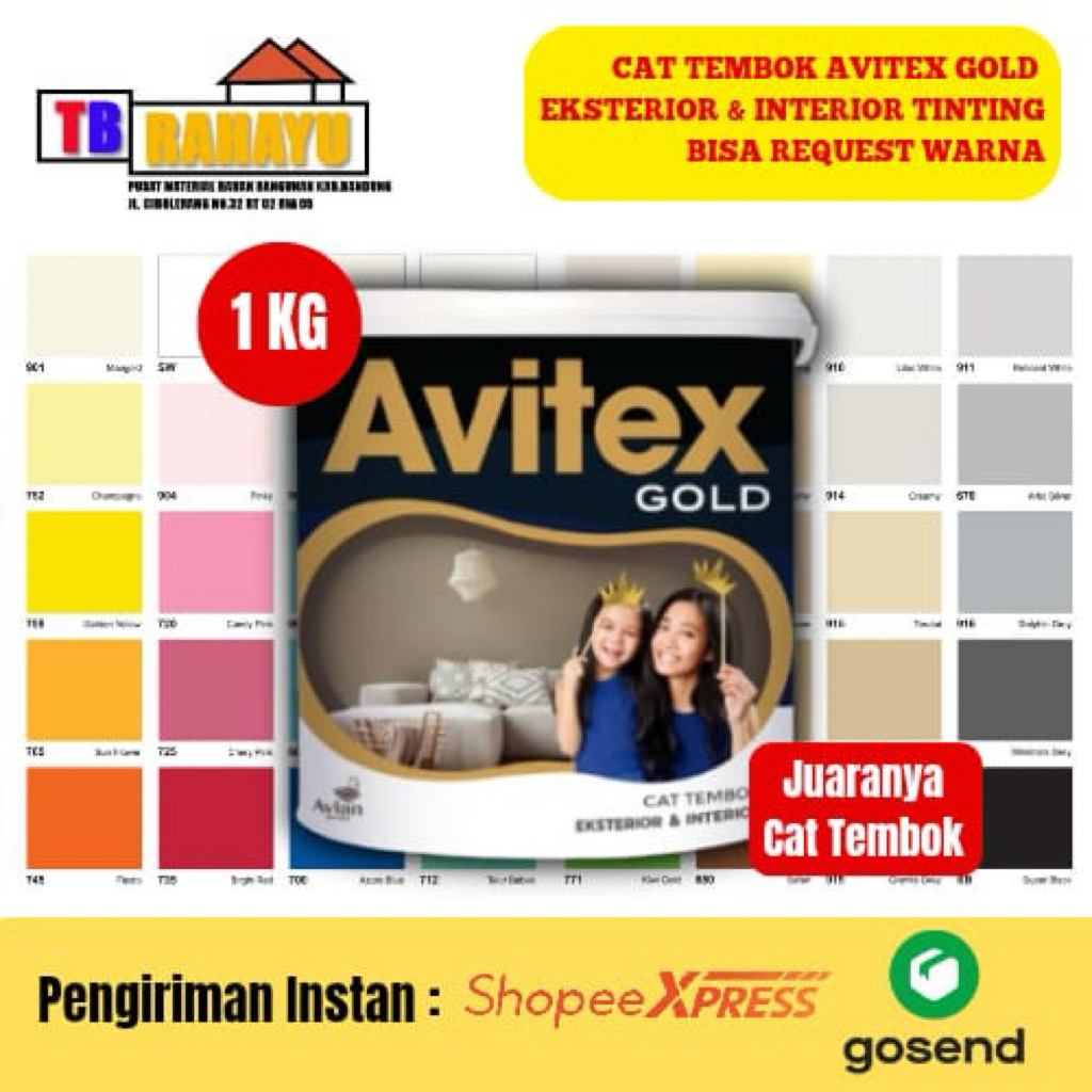 Cat Tembok Eksterior & Interior Avitex Gold, Avitex Gold Cat Tembok Eksterior & Interior Tinting - 1