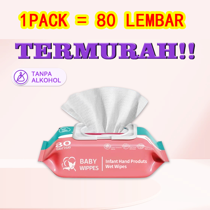 TISU BASAH BAYI ISI 80 LEMBAR TISSUE BASAH BABY MURAH  Tanpa Parfum Pewangi & Alkohol