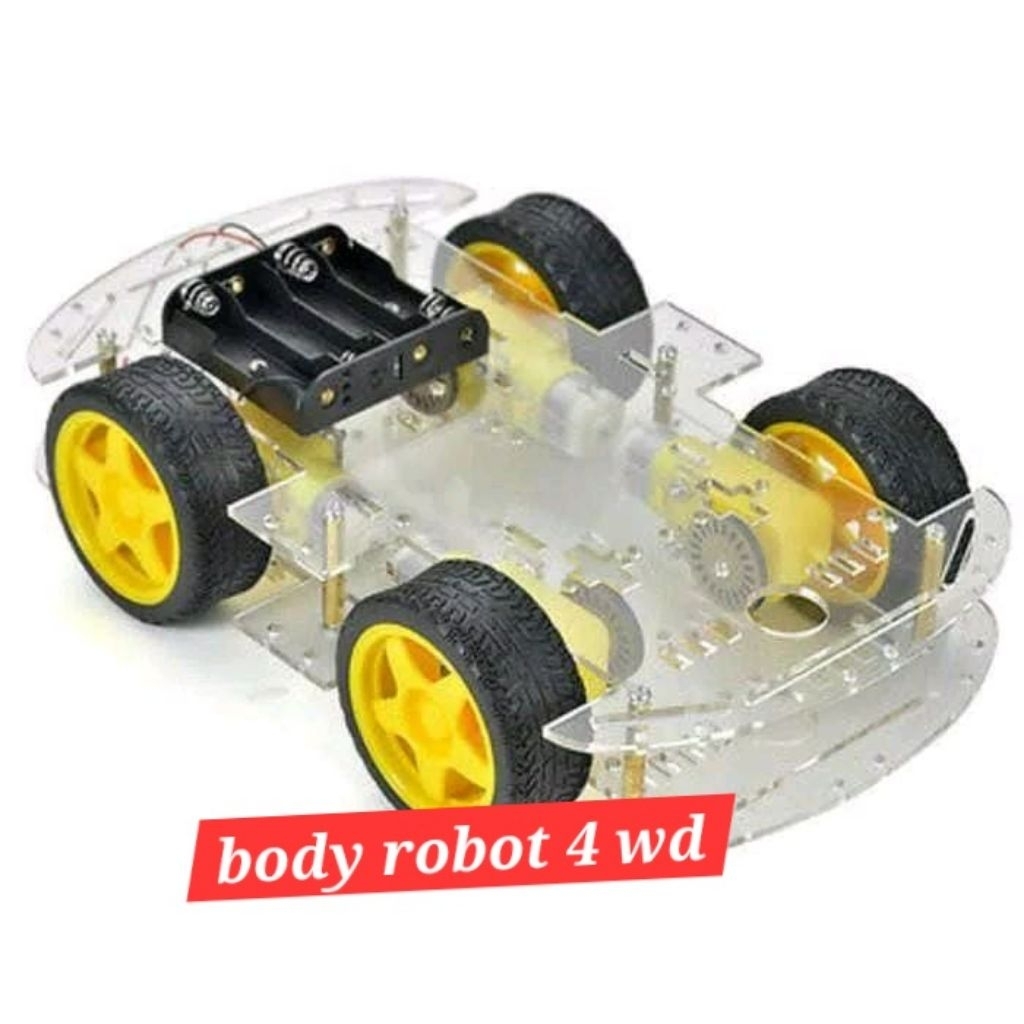body robot 4wd 4 roda arduino
