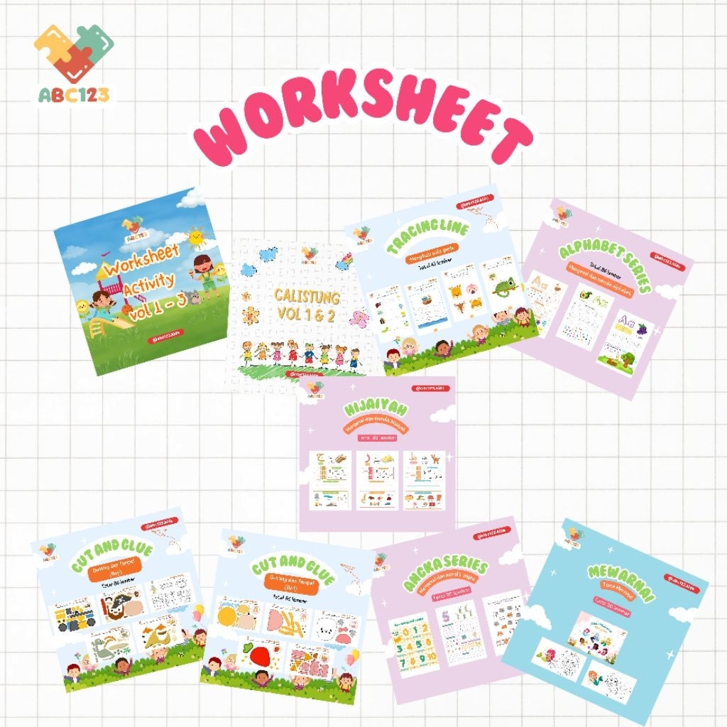 Kumpulan Worksheet anak 2-6 Tahun