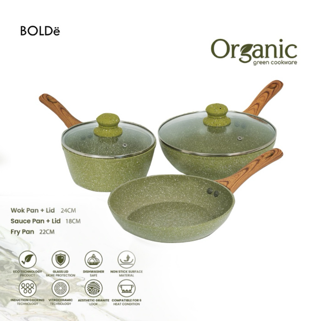PANCI SET BOLDE ORGANIC 5PCS (GREEN & ROSE)