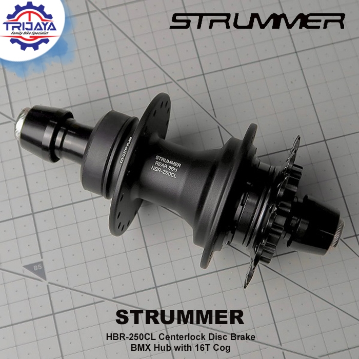 Strummer HBR-250CL Centerlock Disc Brake BMX Hub with 16T Cog Freehub Hub Belakang Sepeda BMX