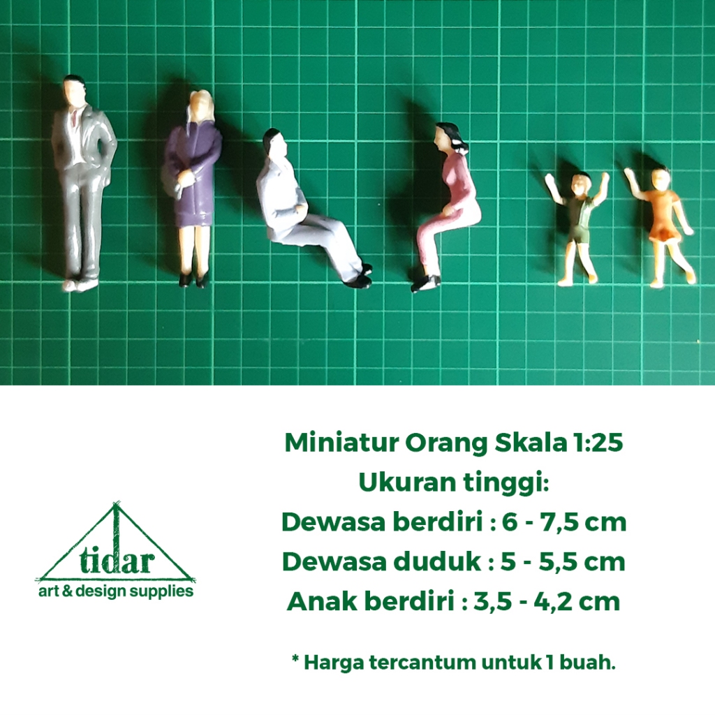 Miniatur Manusia Skala 1:25 - Figure - Maket Orang Warna Warni