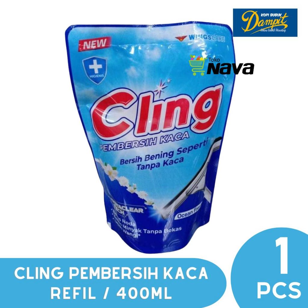 Cling Wingscare Pembersih Kaca / Refil 400ml / Pembersih Kaca Cling