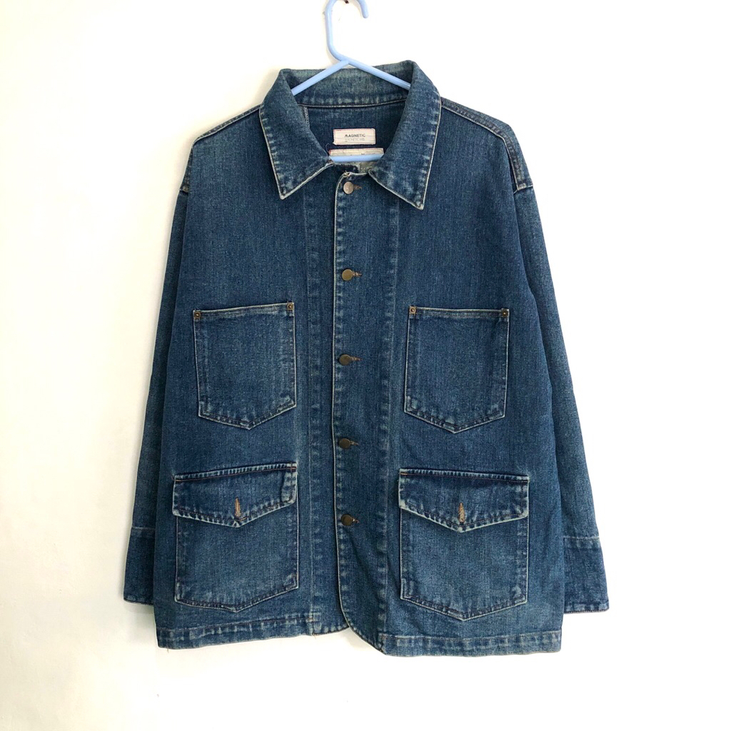 Magnetik M&L 1980 denim blue washed chore jacket XXL