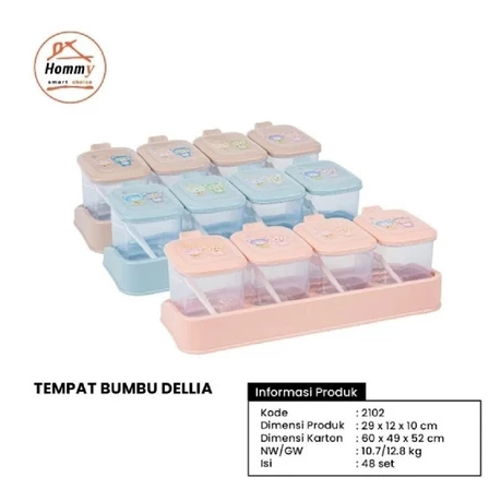 Tempat Bumbu Dapur Set Isi 4 Free Sendok Kecil - Uk 1200 Ml