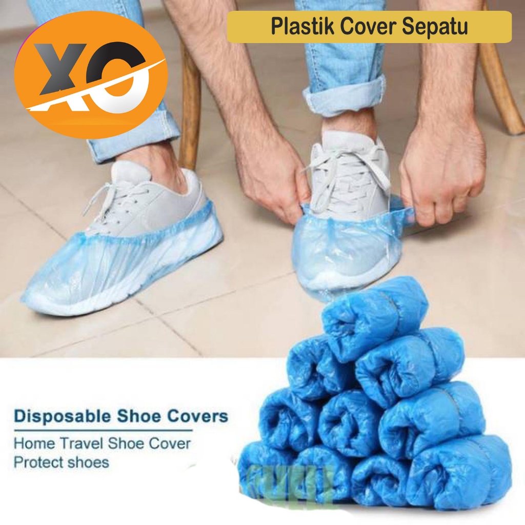 Sarung Plastik Sepatu Cover Pelindung Sepatu Anti Air Hujan Harga per 20 Pasang Waterproof Shoes Cov