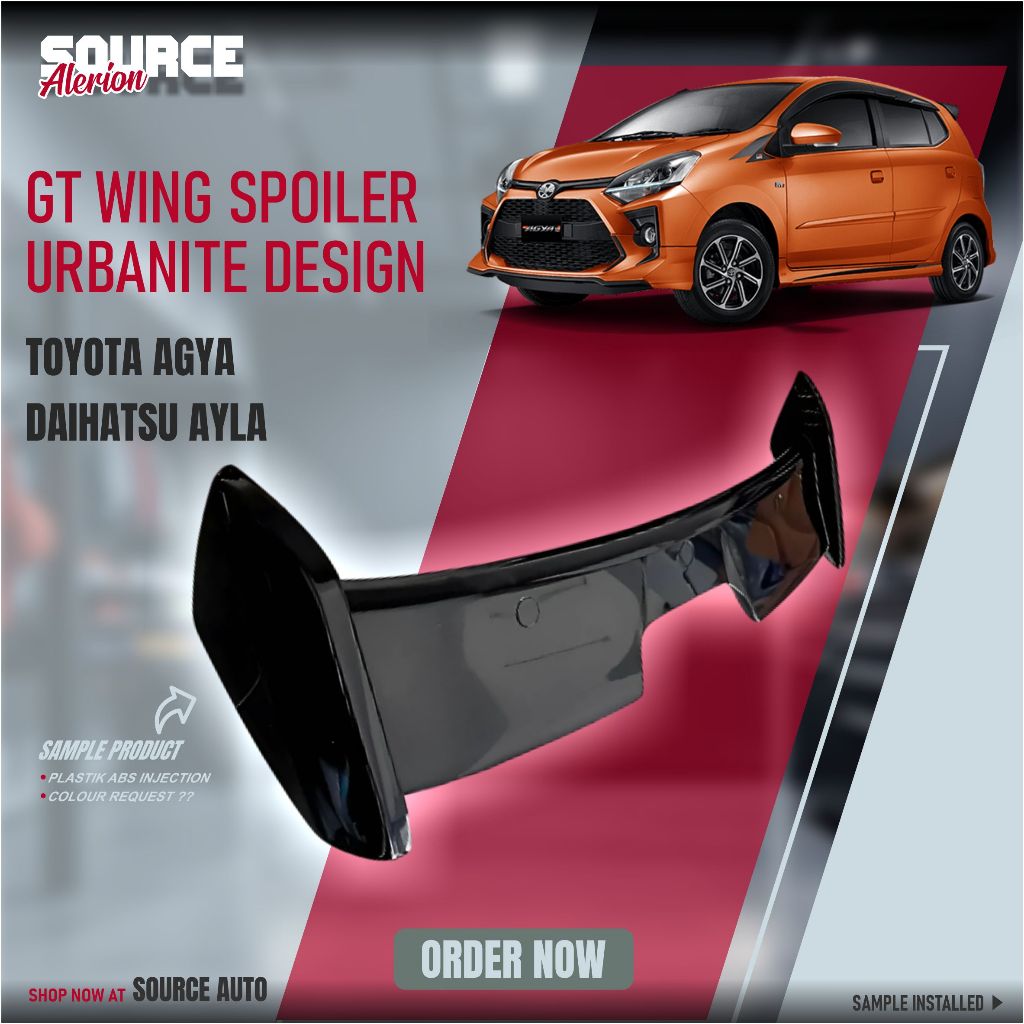 REAR GT WING SPOILER URBANITE DESIGN - TOYOTA AGYA - DAIHATSU AYLA