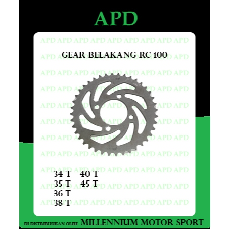 GEAR BELAKANG SMASH/RC100/SHOGUN  34T 35T 36T 38T 40T 45T