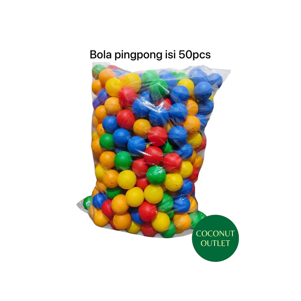 Bola ping pong isi 50pcs. mandi bola pingpong ukuran kecil  bola keras