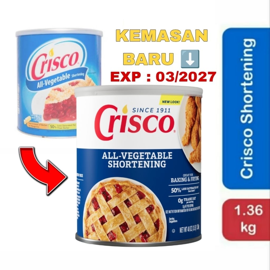 Crisco Shortening All Vegetable 1,36 Kg Mentega Putih 1.36Kg
