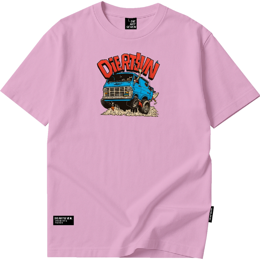 Pakaian pria atasan kaos distro pria wanita art les tshirt dusty pink