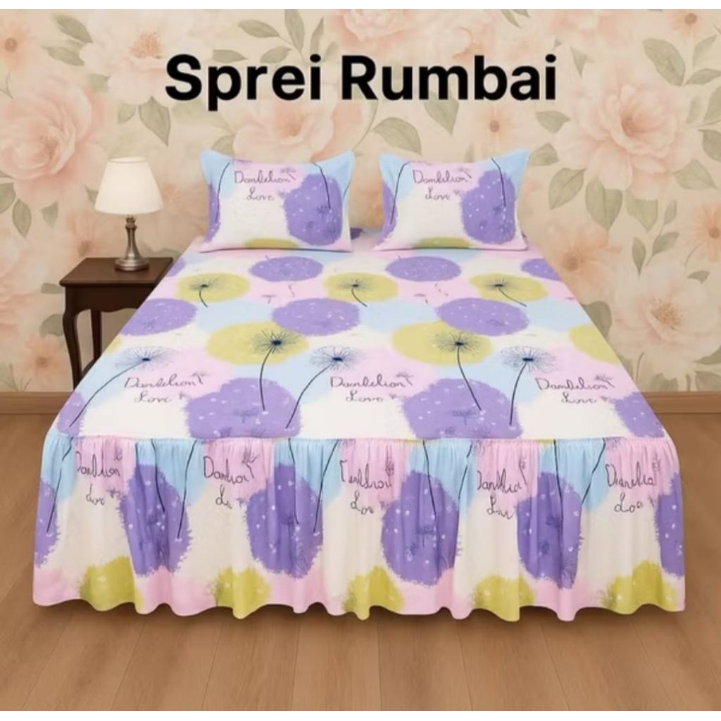 SPREI Rumbai motif bunga dan lain nya sprei kekinian 120x200 160x200 180x200 baru buruan jangan samp