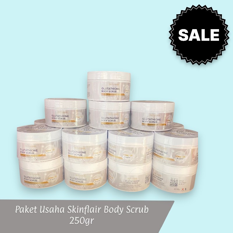 Paket Usaha Skinflair Glutathione Body Scrub 250gr – Harga Grosir Hemat, Cocok untuk Reseller & Drop