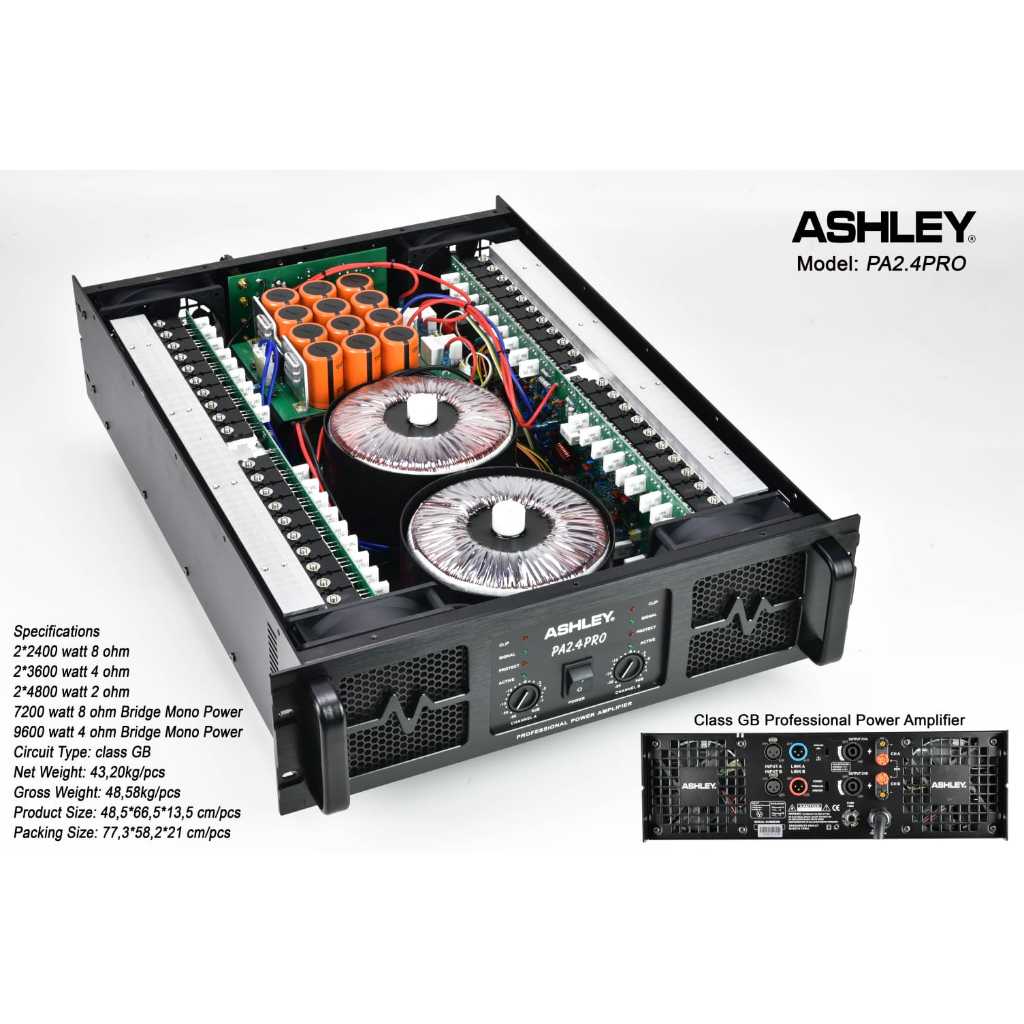 PA2.4PRO POWER AMPLIFIER CLASS GB ASHLEY ORIGINAL / POWER AMPLIFIER CLASS GB / PA 2.4PRO ASHLEY