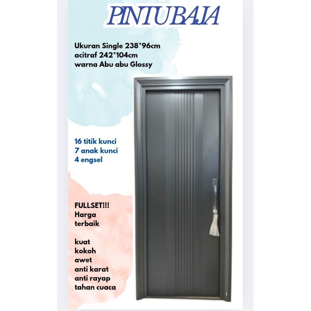 PINTU BAJA KUALITAS IMPORT/PINTU SINGLE UTAMA/PINTU UTAMA/PINTU KAMAR
