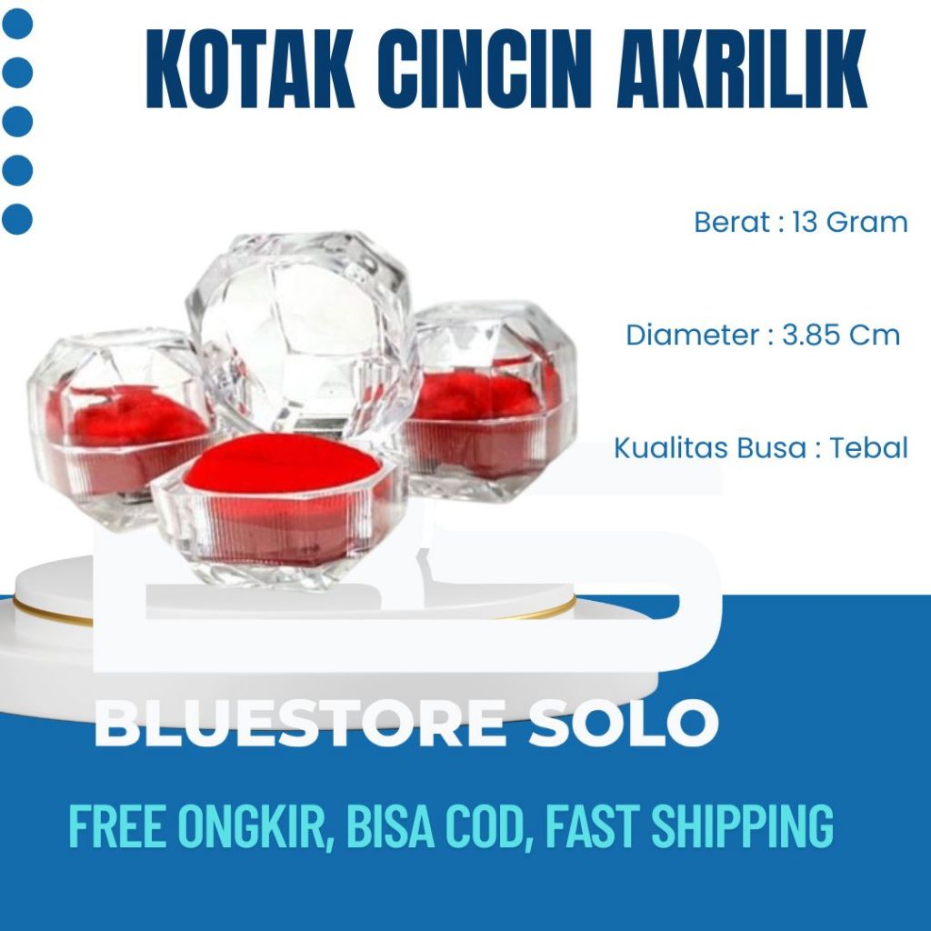Kotak Cincin Akrilik Box Cincin Kotak Perhiasan Box Cincin Akrilix Mika Kristal Kotak Cincin