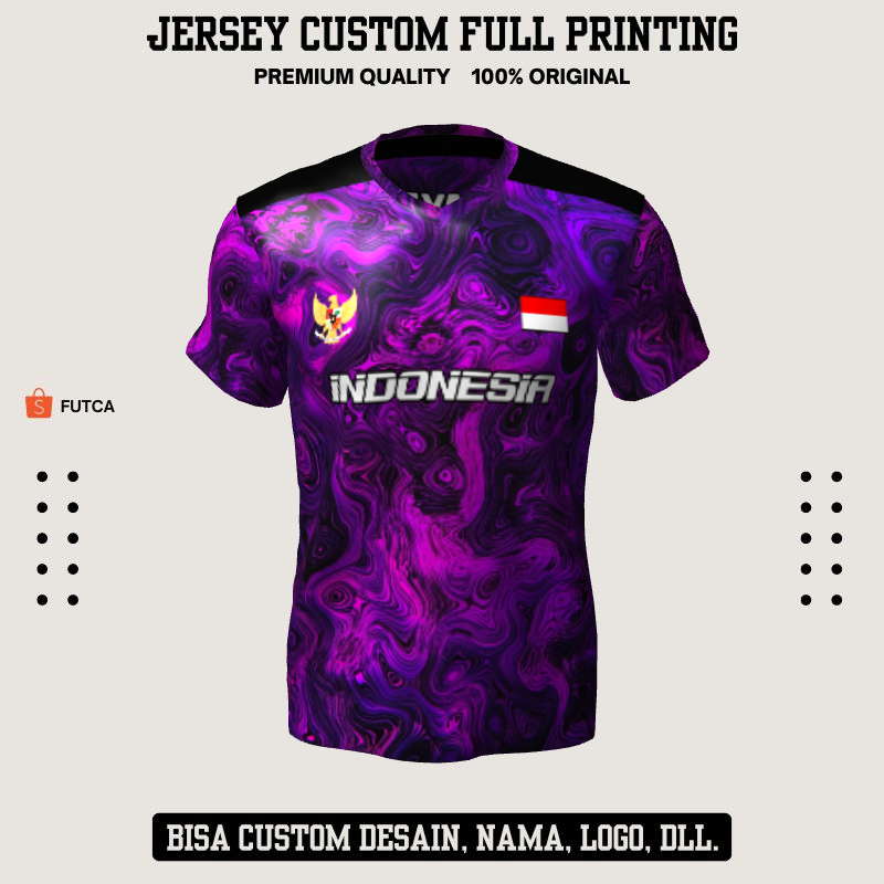 Kaos Jersey Futsal Ungu Motif Abstrak 179 - Jersey Olahraga Custom Full Printing