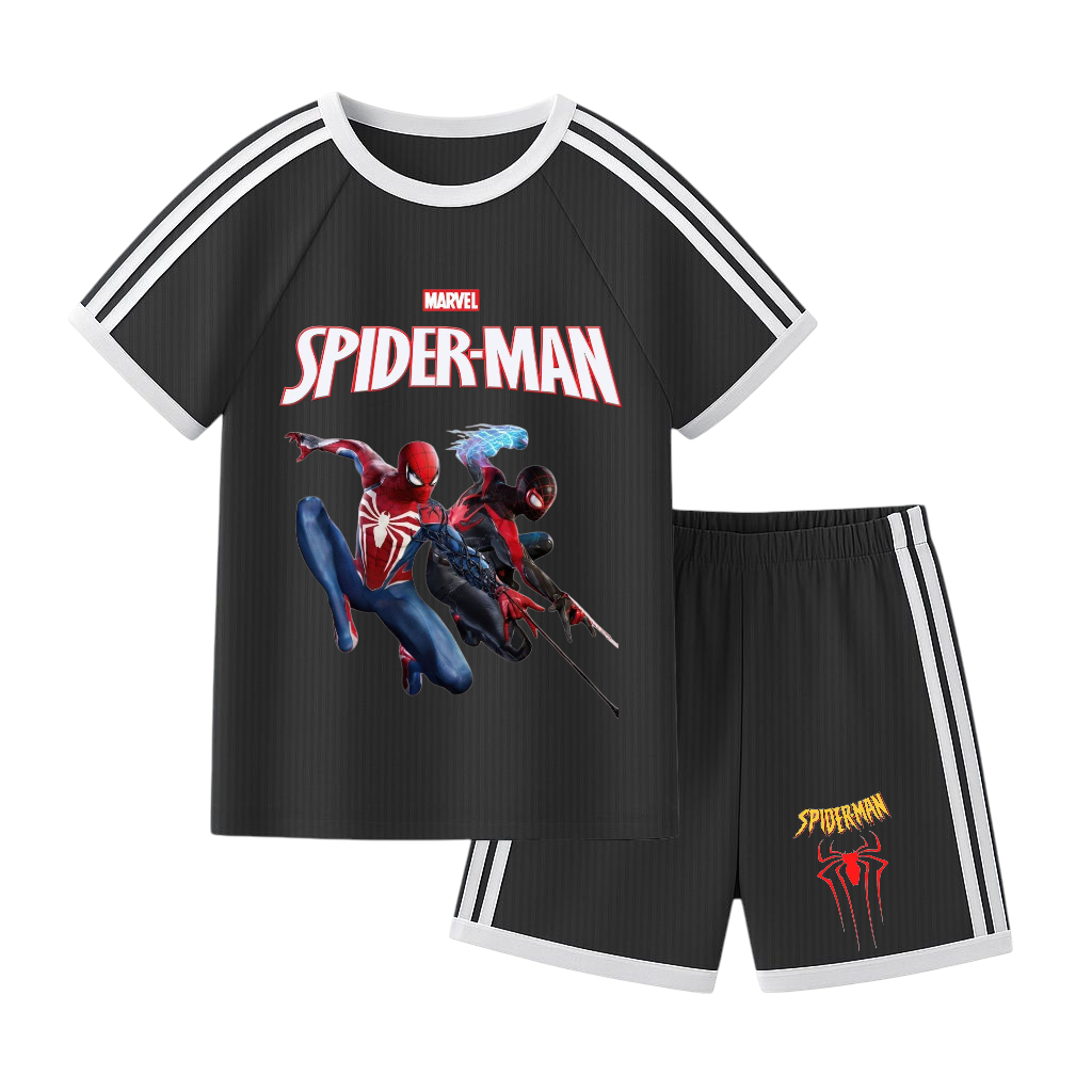 Setelan Anak Spider-Man Fashionable setelan lengan pendek anak laki-laki