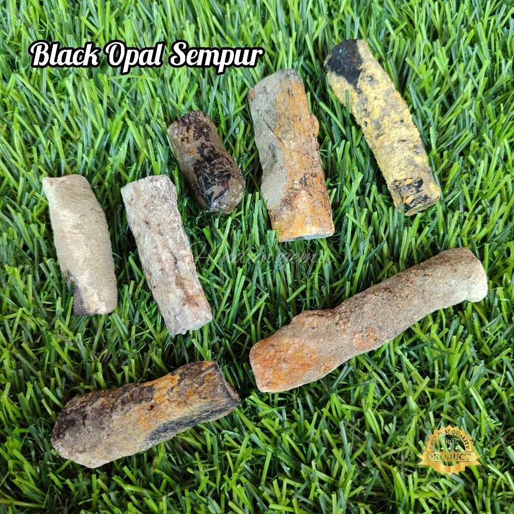Bahan Batu Black Opal Sempur Asli Natural / Bongkahan Batu Black Opal Sempur / Lempengan Batu Black 