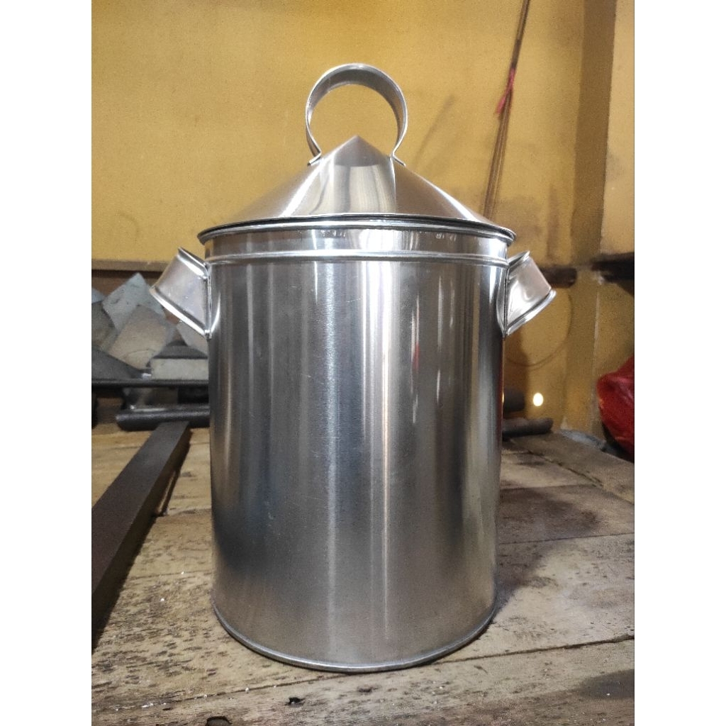 Dandang Nasi 10 kg  Aluminium Tebal 0.7 mm Ukuran 36cm – Dengan Sarangan, Anti Karat