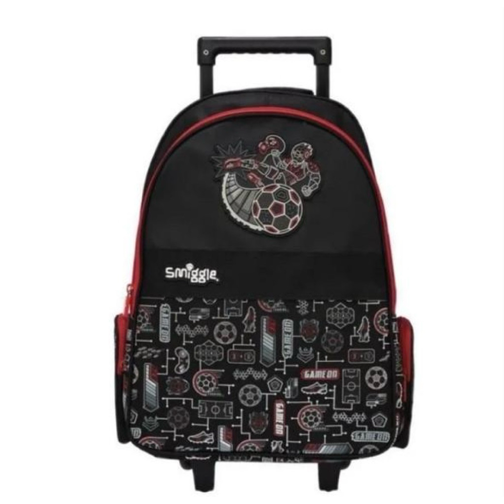 Smiggle original Trolley Backpack with Lightup Wheels Black tas troli smiggle asli ori  Bag Fashion 