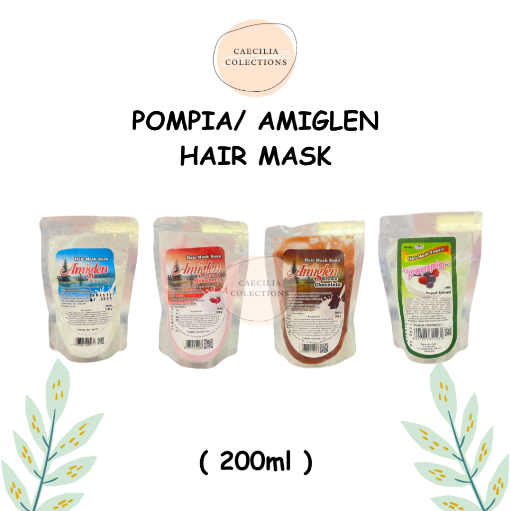 CC - POMPIA HAIR MASK / AMIGLEN HAIR MASK Kemasan Baru Asli dari Pabriknya 200 gram