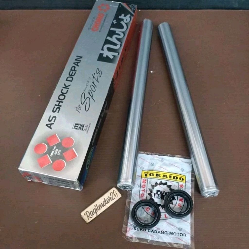 AS SHOCK SHOK DEPAN PLUS SEAL RC 80 RC 100 RC 110 CRISTAL BRAVO SEPASANG CHOHO