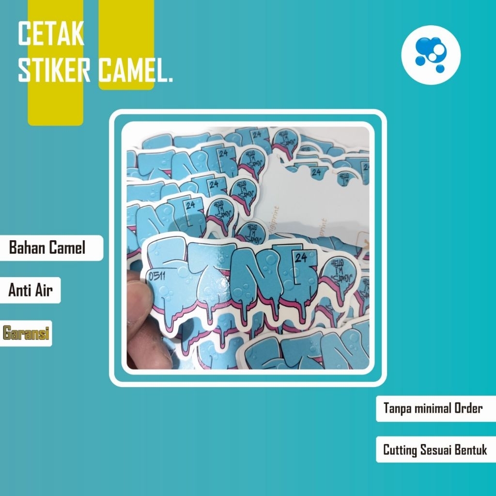 STIKER VINYL BAHAN CAMEL TEBEL FREE CUTTING