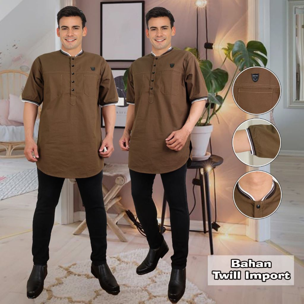 Baju Koko Pria Dewasa Model Kurta by Goal Indonesia//Kurta Dewasa Twill Premium//Koko Terbaru Edisi 