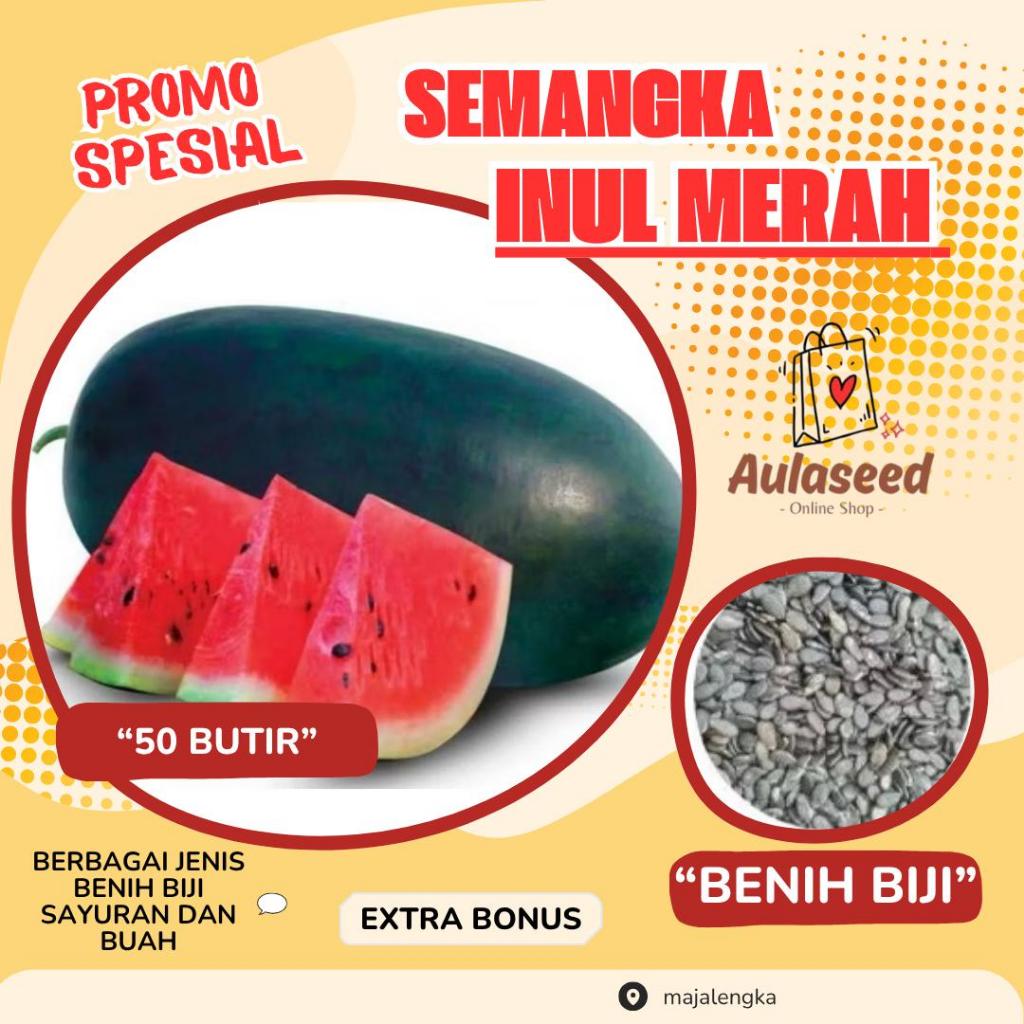 50 Butir> Benih Biji Semangka Inul Merah >Bibit Semangka