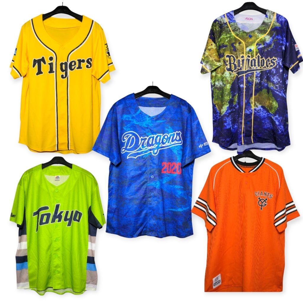 Jersey Baseball DRAGONS Tigers Swallows Jepang Original Full Kancing original