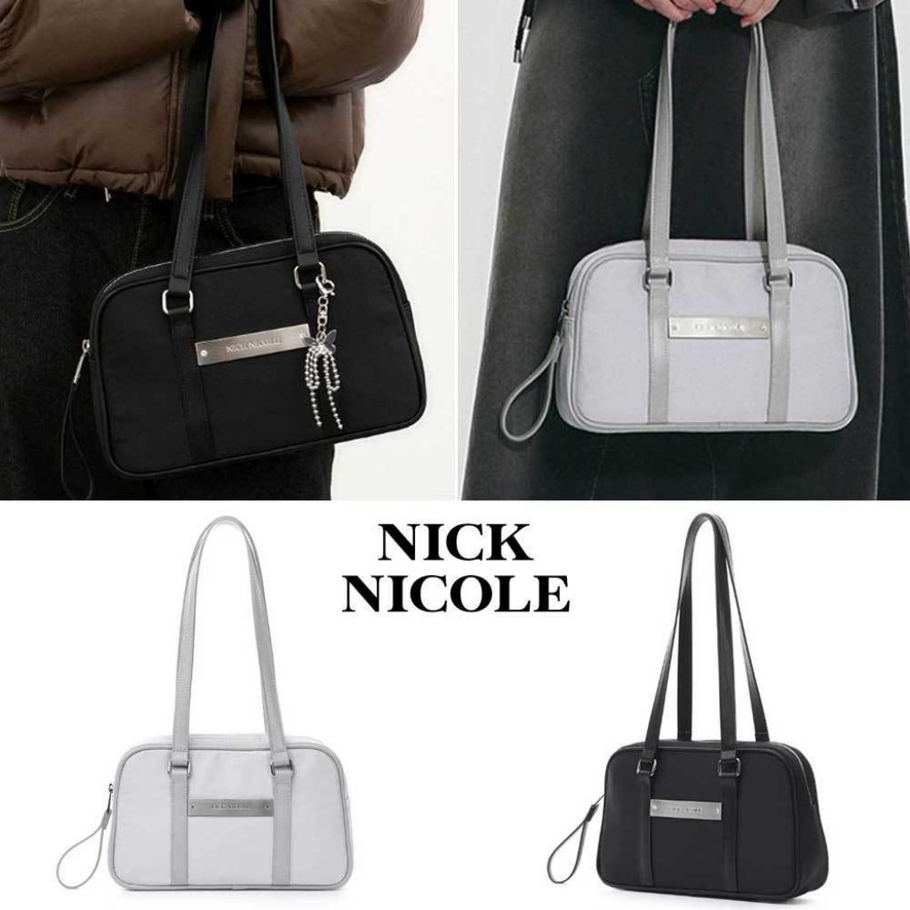 NICK NICOLE NYLON MINI BOSTON SHOULDER BAG TAS BAHU KOREA NICKNICOLE